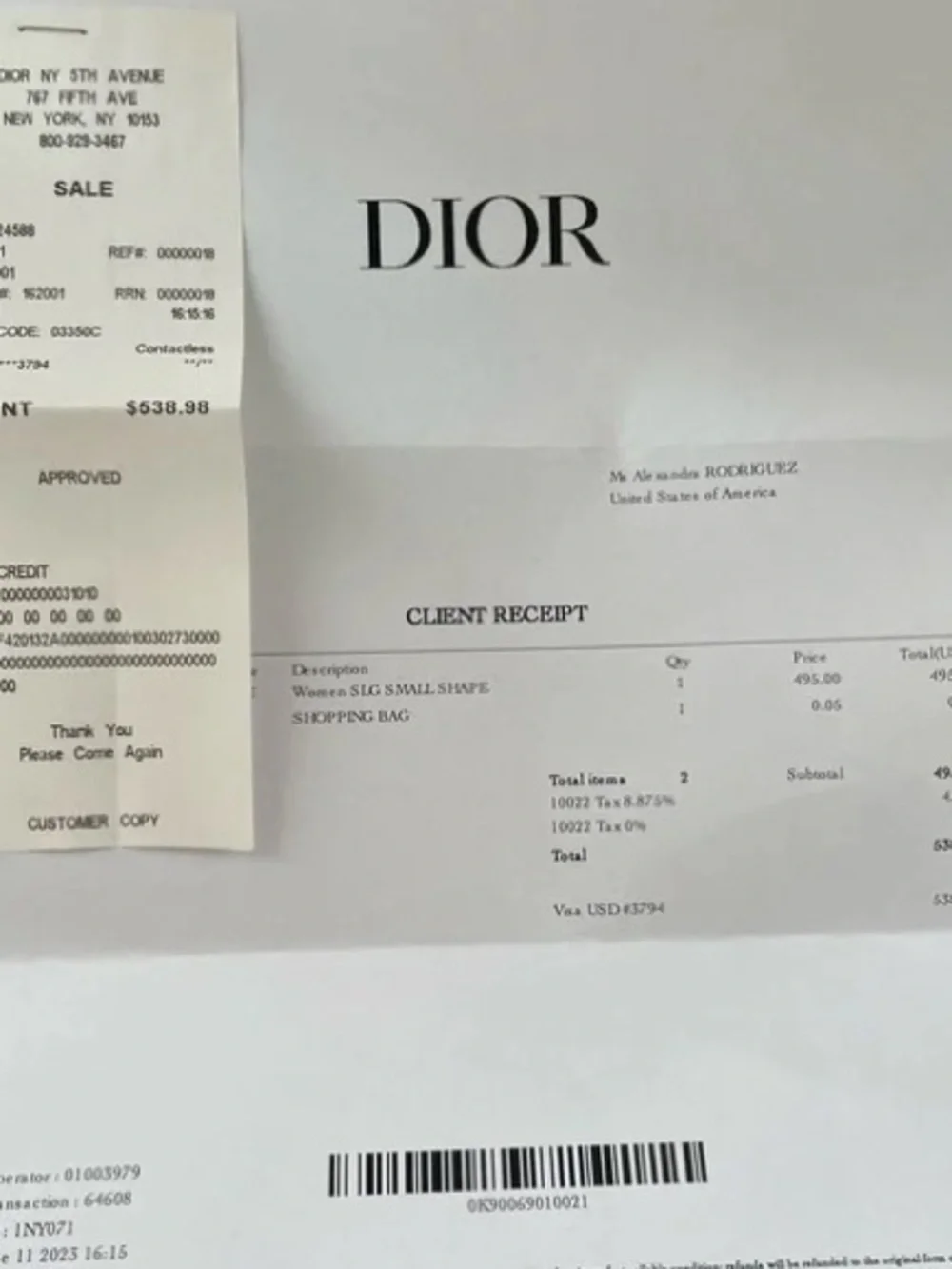 Dior Black Leather Compact Flap Wallet with Gold 'D' Charm